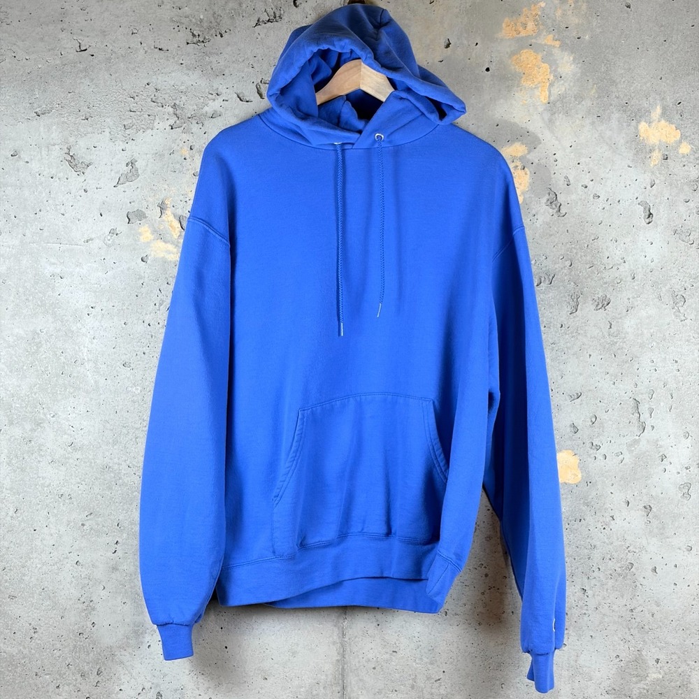 Champion Hoodie Mens Medium Blue Pullover Kangaroo Pocket Gorpcore Solid